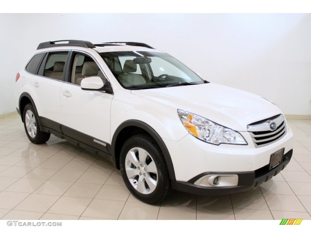 2011 Outback 2.5i Premium Wagon - Satin White Pearl / Warm Ivory photo #1