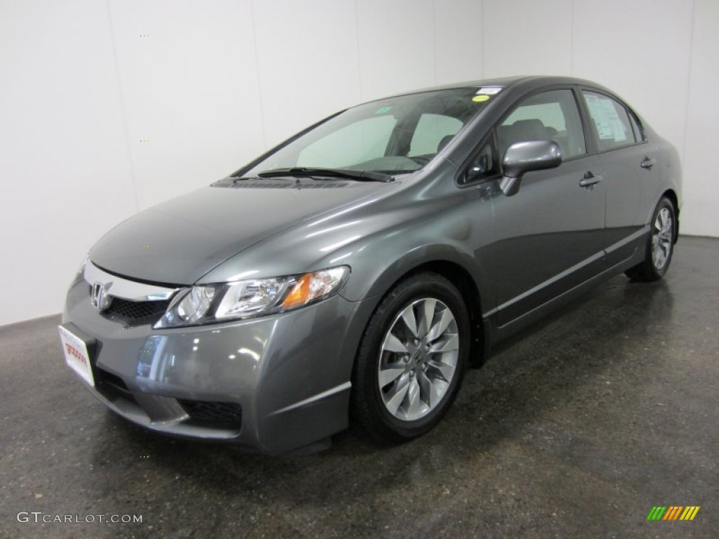 2009 Civic EX-L Sedan - Polished Metal Metallic / Gray photo #1