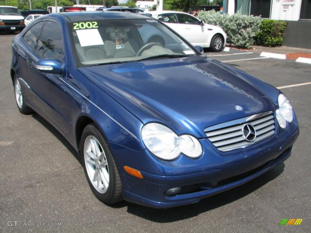 Orion Blue Metallic 2002 Mercedes-Benz C 230 Kompressor Coupe Exterior Photo #54058154