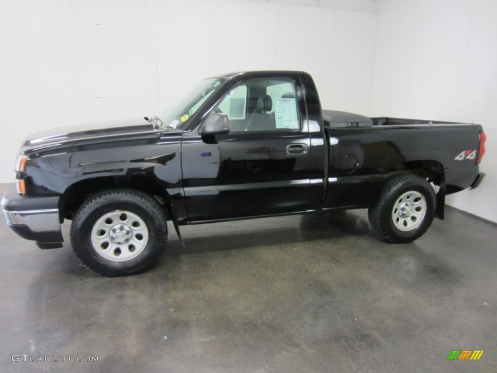 Black 2007 Chevrolet Silverado 1500 Classic Work Truck Regular Cab 4x4 Exterior Photo #54063602