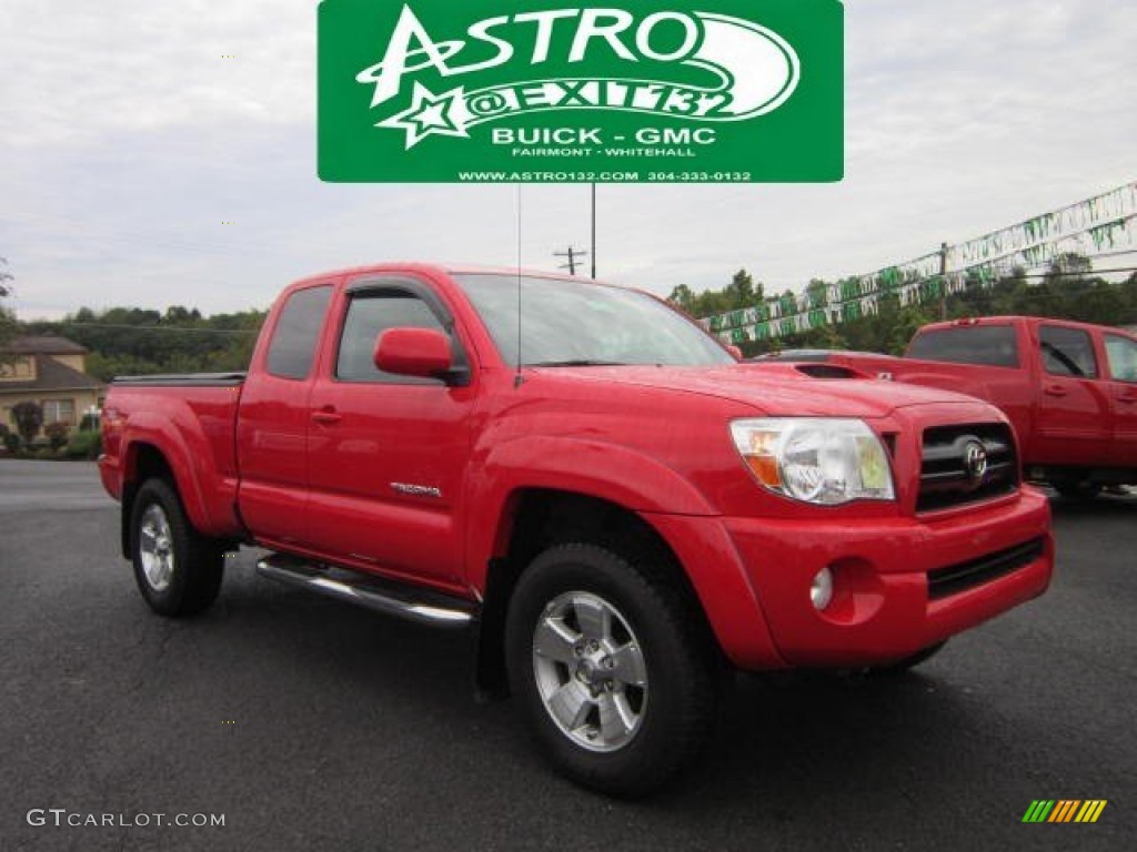 2007 Tacoma V6 TRD Sport Access Cab 4x4 - Radiant Red / Graphite Gray photo #1