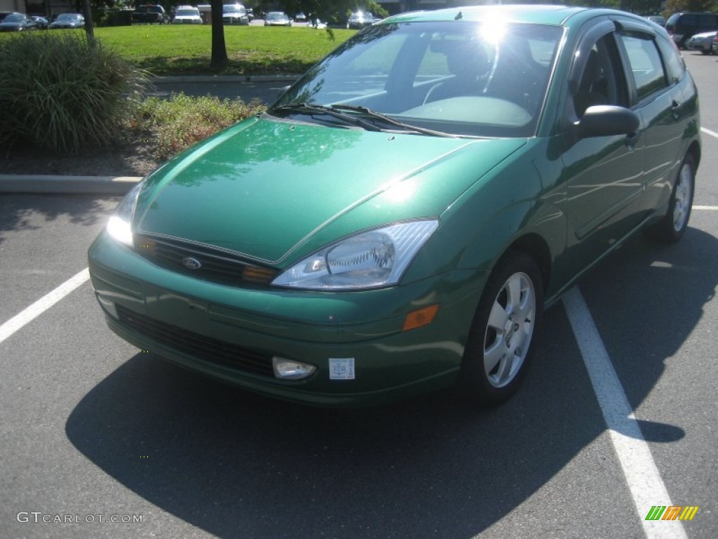 2002 Focus ZX5 Hatchback - Grabber Green Metallic / Dark Charcoal photo #5