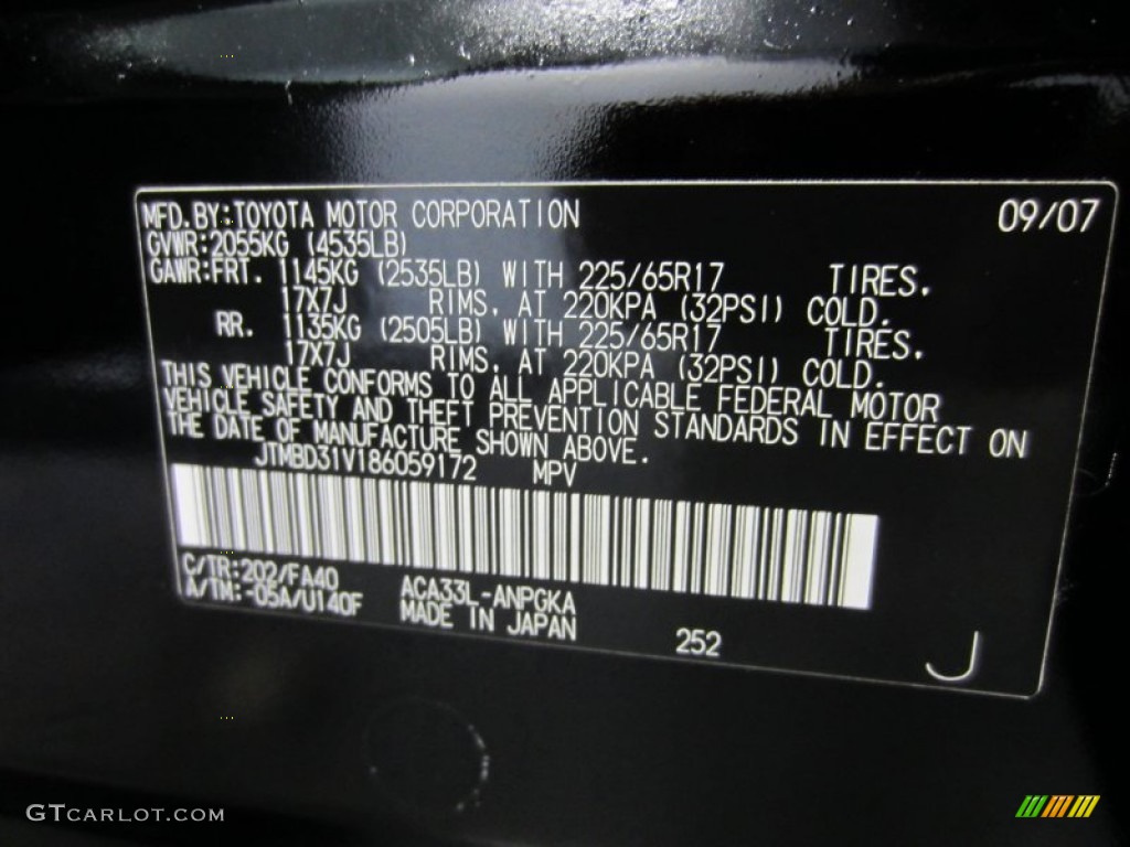 2008 RAV4 Limited 4WD - Black / Ash photo #10