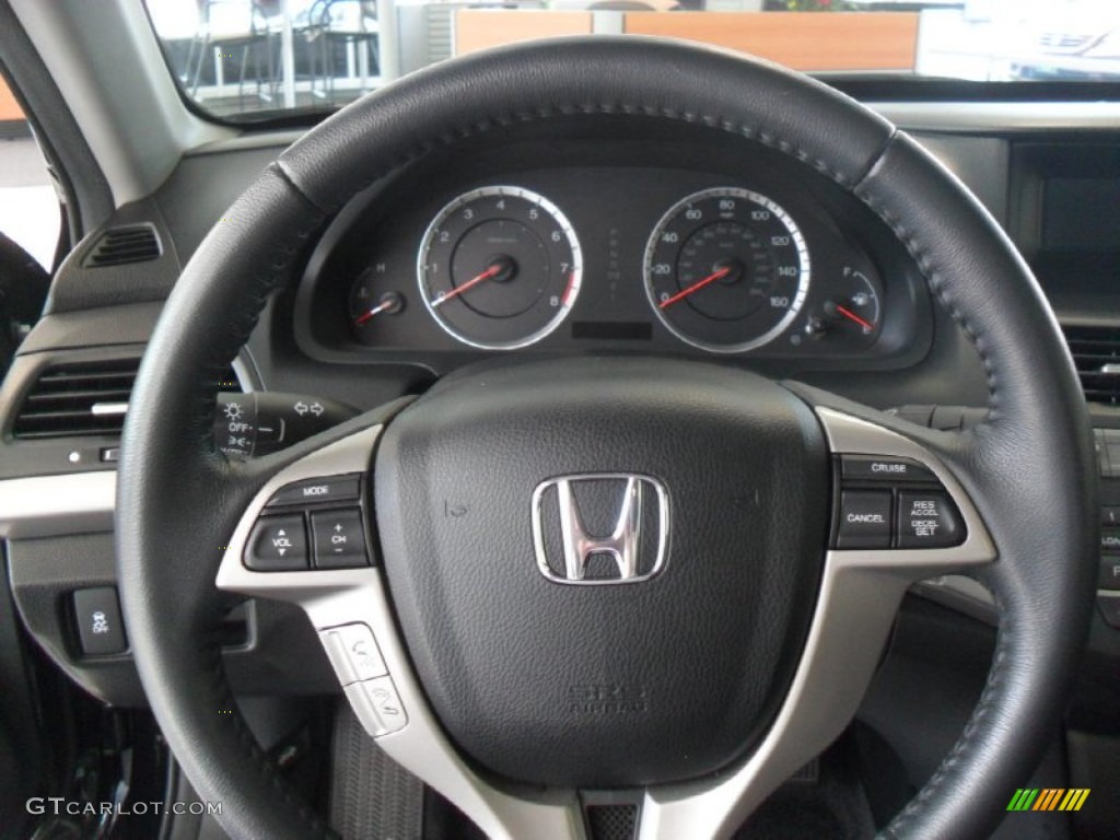 2011 Honda Accord EX-L Coupe Black Steering Wheel Photo #54069555