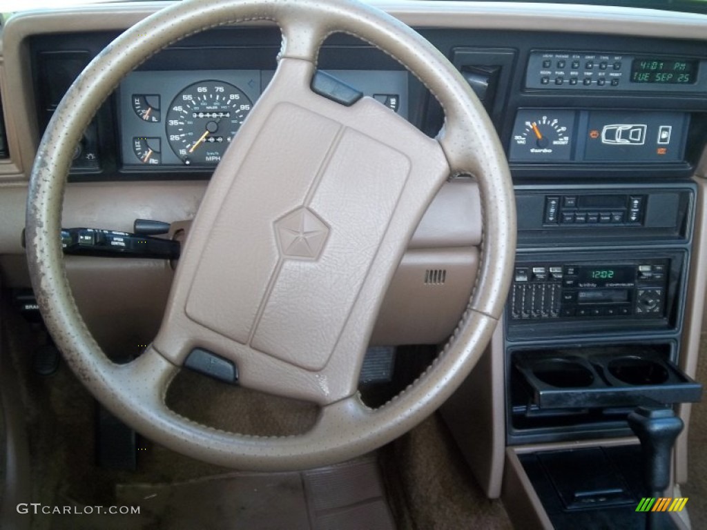 1989 Chrysler Lebaron GTC Turbo Convertible Tan Steering Wheel Photo #54071446