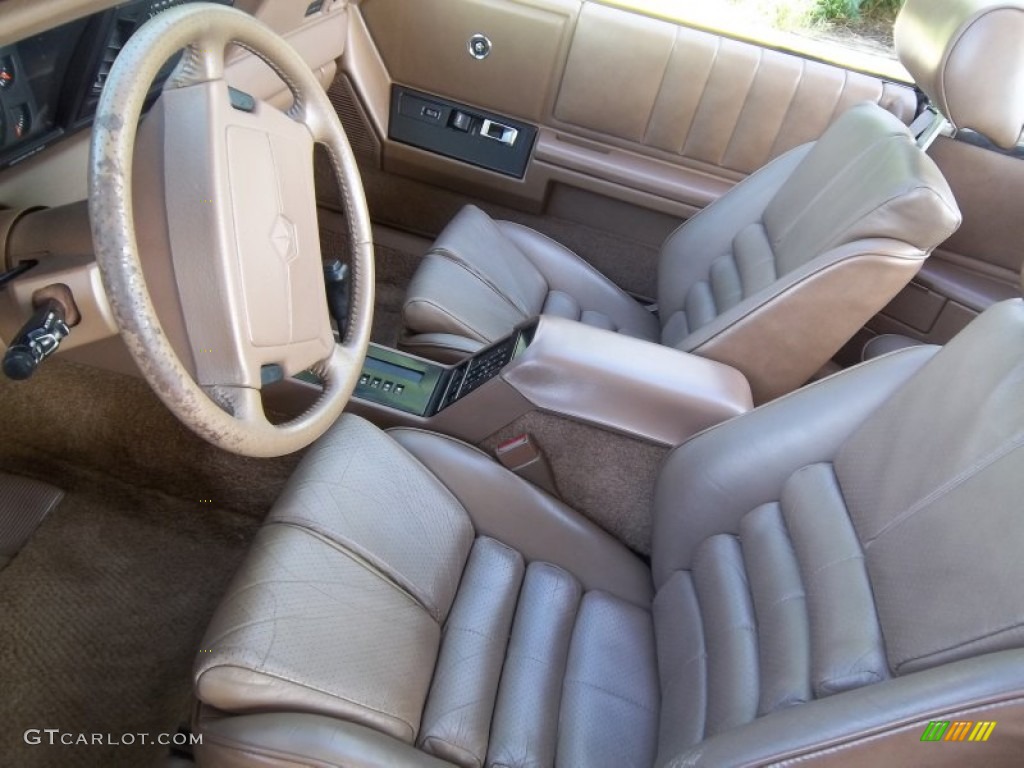 Tan Interior 1989 Chrysler Lebaron GTC Turbo Convertible Photo #54071454