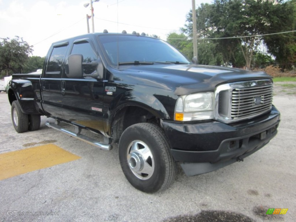 Black 2003 Ford F350 Super Duty Lariat Crew Cab 4x4 Dually Exterior Photo #54072624