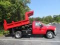 2011 Victory Red Chevrolet Silverado 3500HD Regular Cab 4x4 Chassis Dump Truck  photo #2