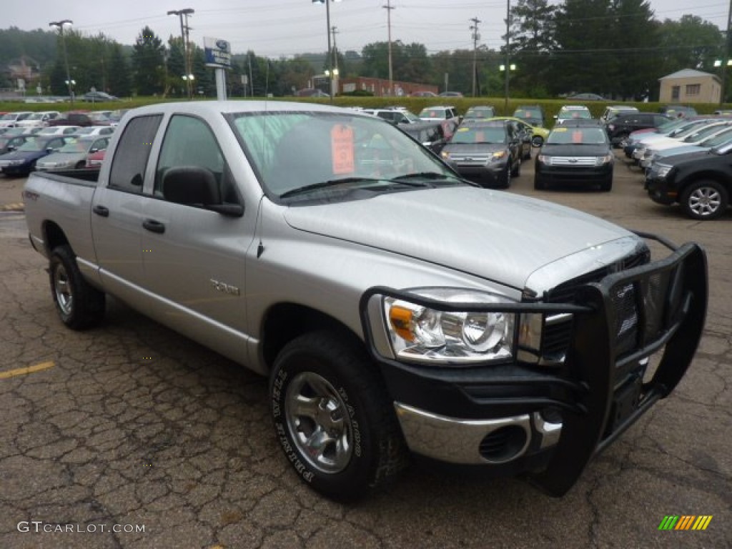 2008 Ram 1500 SXT Quad Cab 4x4 - Bright Silver Metallic / Medium Slate Gray photo #6