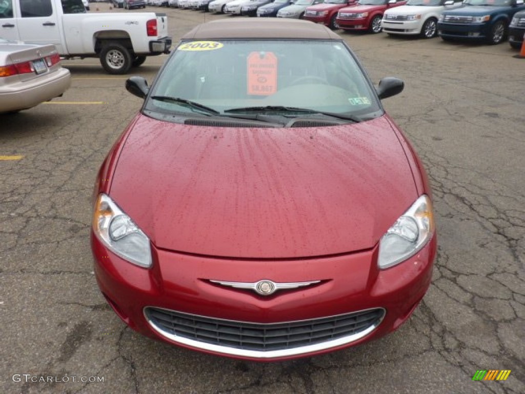 2003 Sebring LXi Convertible - Inferno Red Tinted Pearl / Sandstone photo #7