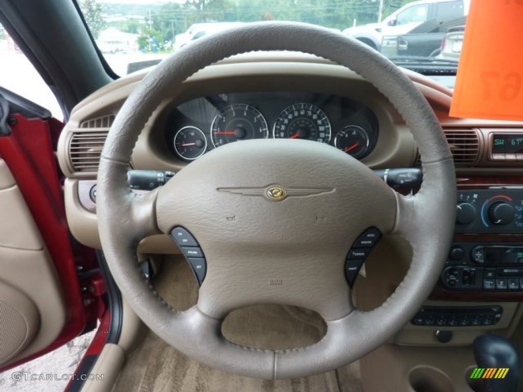2003 Chrysler Sebring LXi Convertible Sandstone Steering Wheel Photo #54076884