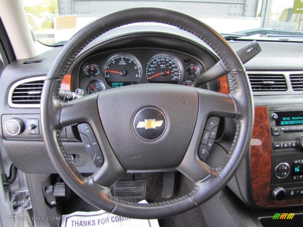 2010 Chevrolet Silverado 1500 LTZ Extended Cab 4x4 Ebony Steering Wheel Photo #54077748
