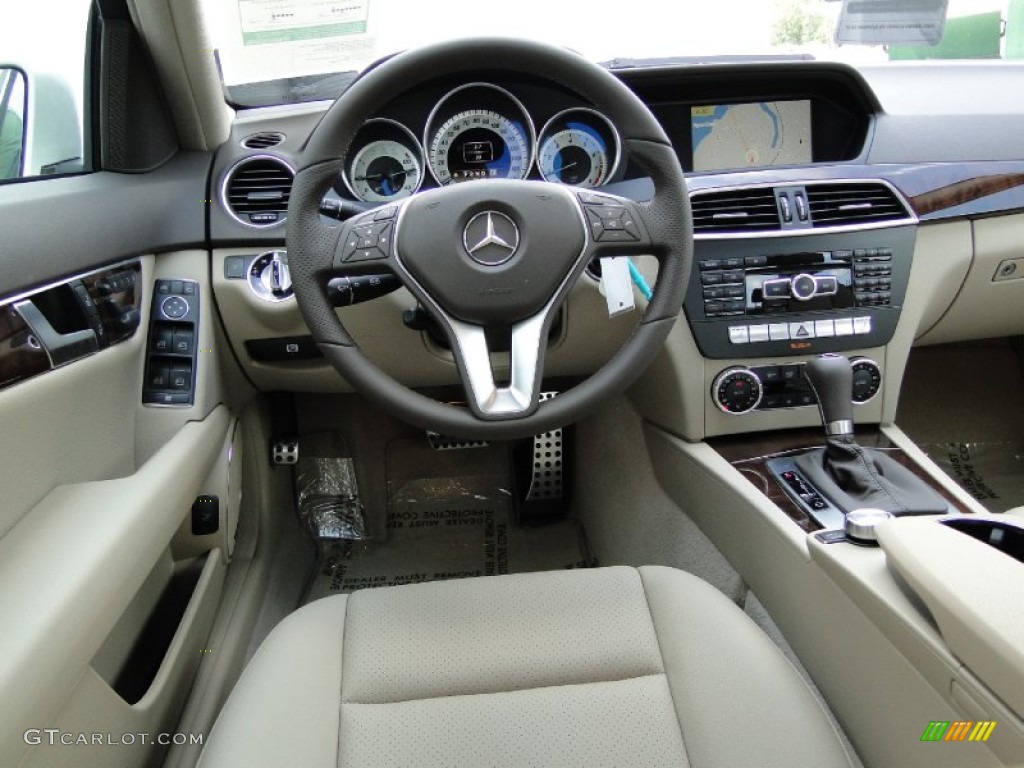 2012 Mercedes-Benz C 250 Sport Almond Beige/Mocha Dashboard Photo #54078147