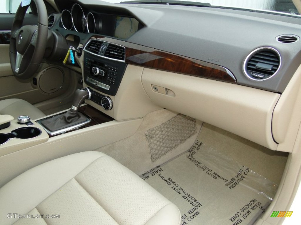2012 Mercedes-Benz C 250 Sport Almond Beige/Mocha Dashboard Photo #54078316