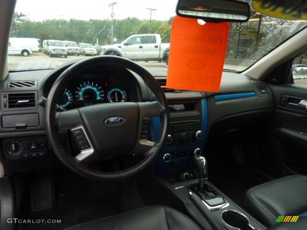 2010 Ford Fusion Sport AWD Charcoal Black/Sport Blue Dashboard Photo #54078747