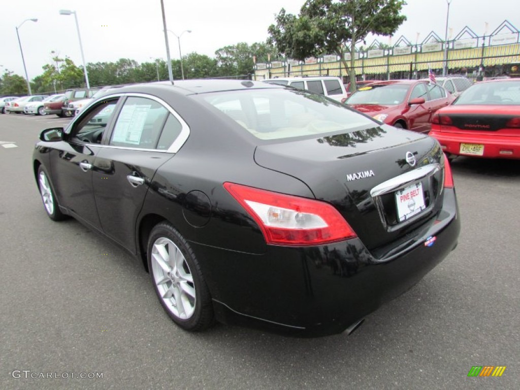 2009 Maxima 3.5 SV Sport - Super Black / Caffe Latte photo #5