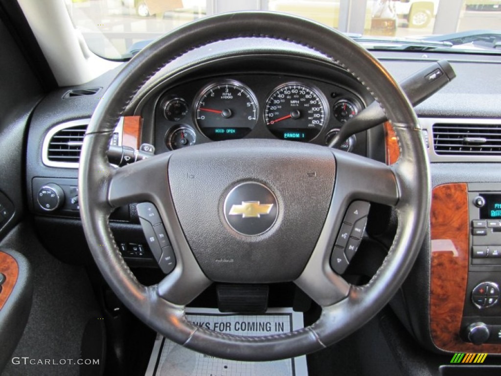 2007 Chevrolet Silverado 3500HD LTZ Crew Cab 4x4 Dually Ebony Steering Wheel Photo #54081537