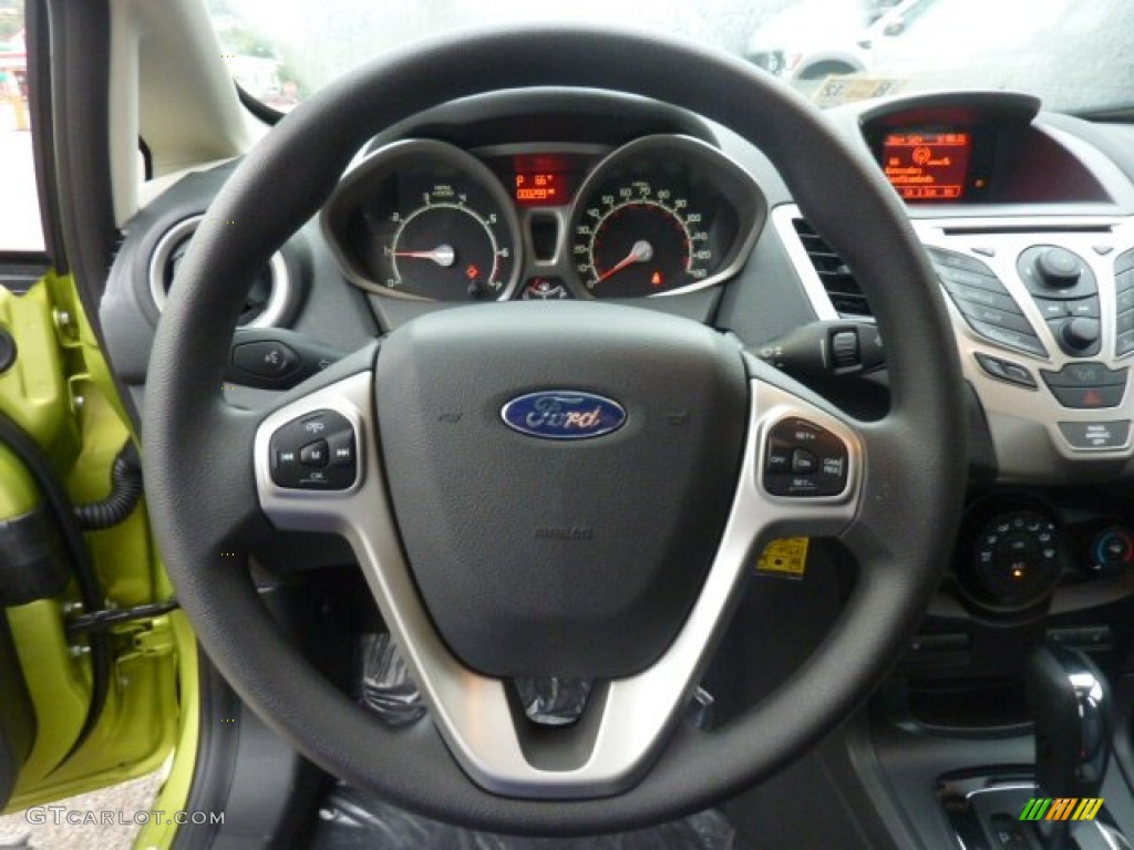2012 Ford Fiesta SE Sedan Charcoal Black/Blue Steering Wheel Photo #54081540