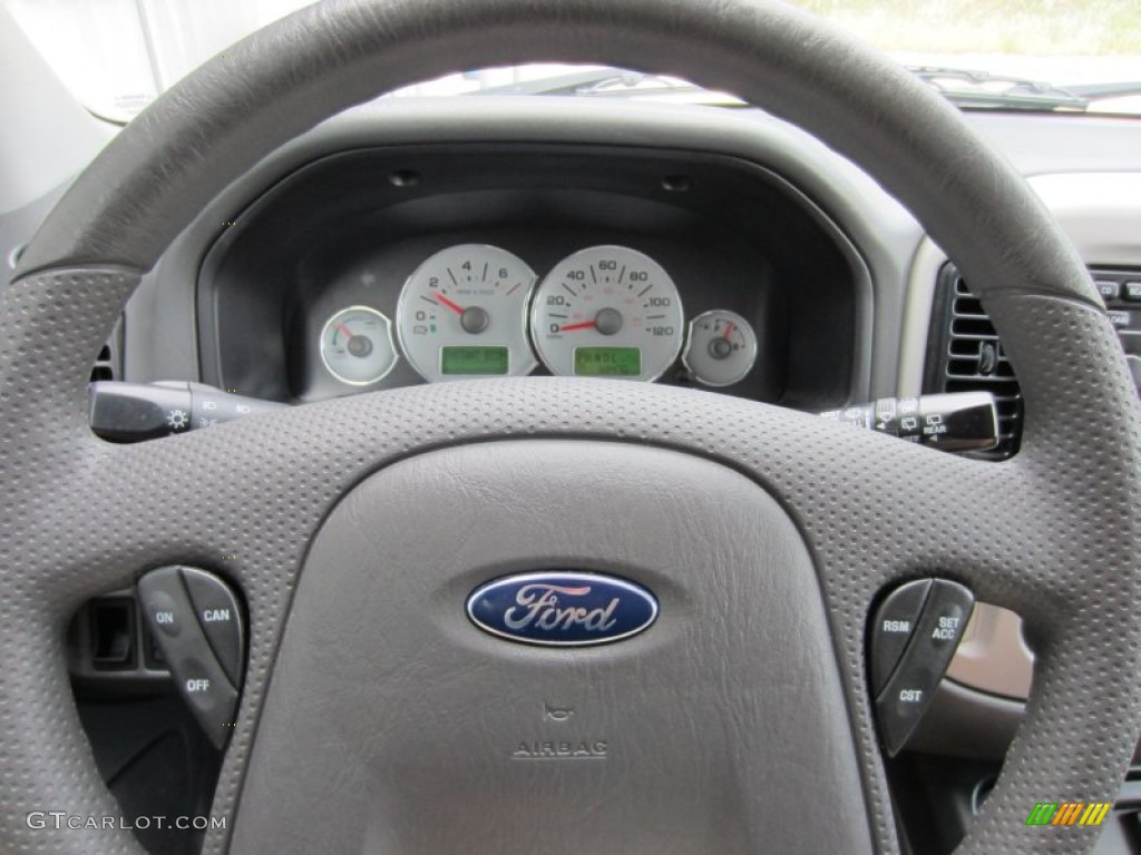 2006 Ford Escape Hybrid 4WD Medium/Dark Flint Steering Wheel Photo #54082362