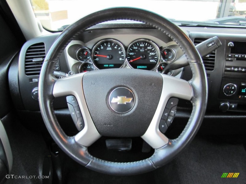 2008 Chevrolet Silverado 1500 LT Crew Cab 4x4 Ebony Steering Wheel Photo #54083448