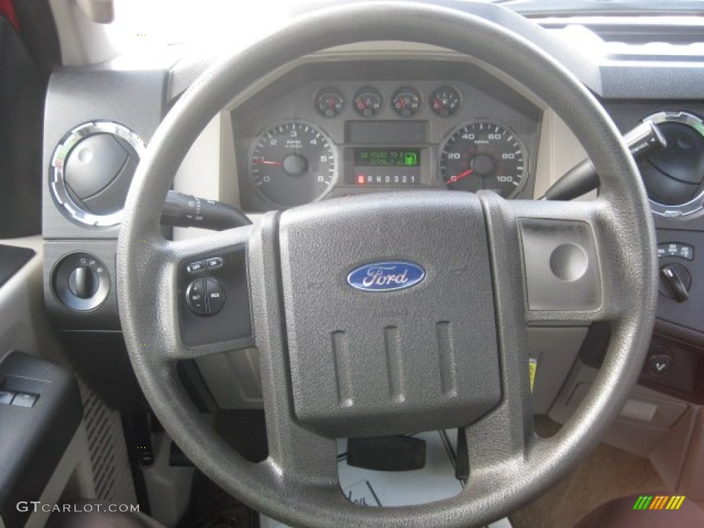 2008 Ford F250 Super Duty XLT Regular Cab 4x4 Medium Stone Steering Wheel Photo #54088561