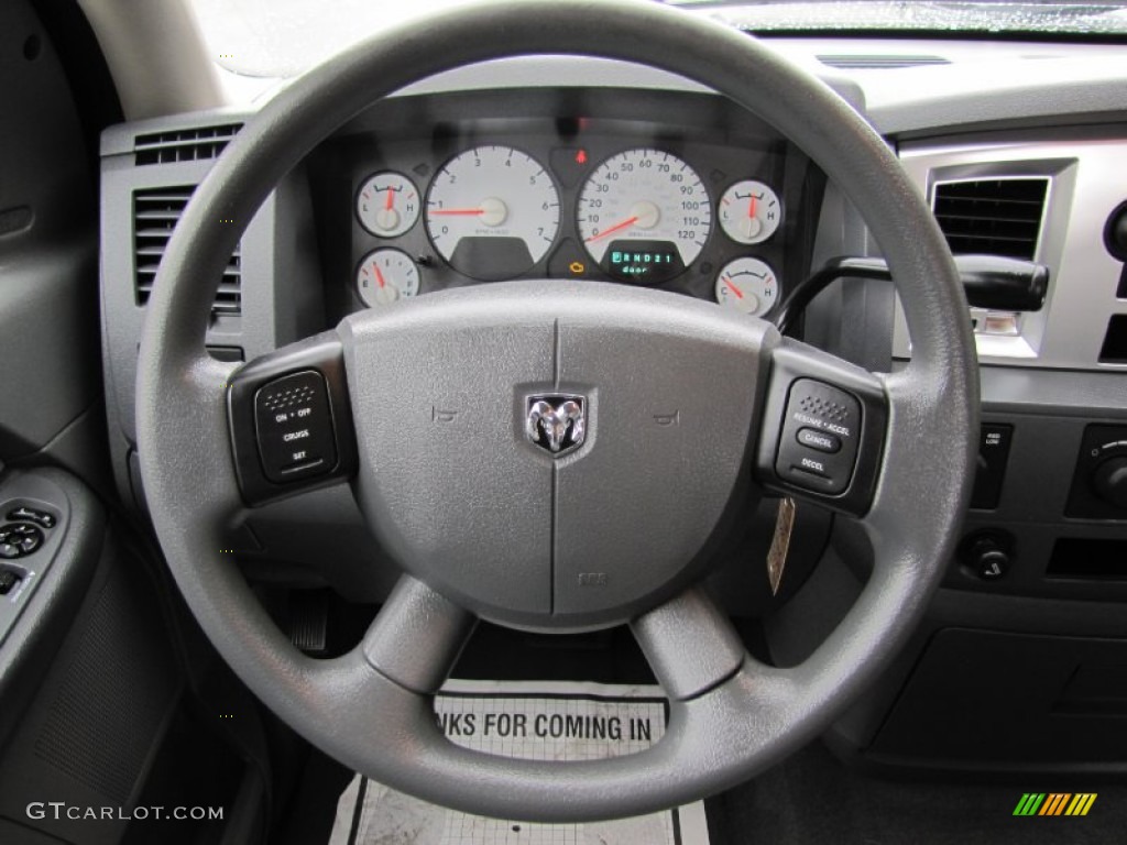 2007 Dodge Ram 2500 SLT Quad Cab 4x4 Medium Slate Gray Steering Wheel Photo #54089678