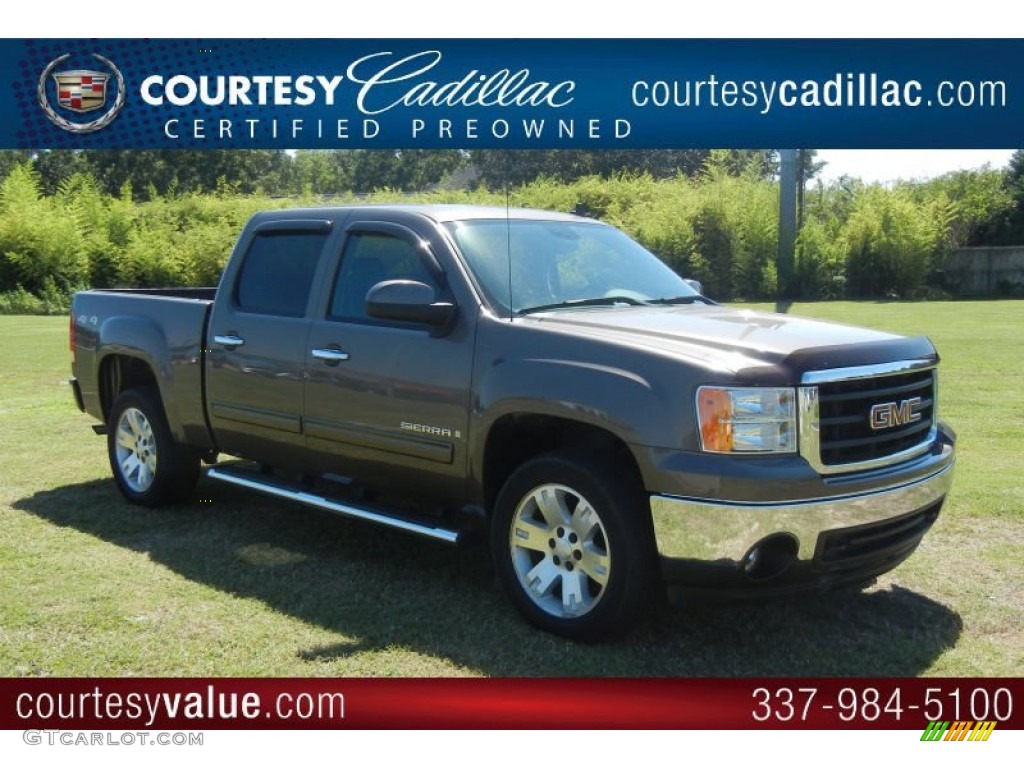 2008 Sierra 1500 SLT Crew Cab 4x4 - Medium Brown Metallic / Ebony photo #1