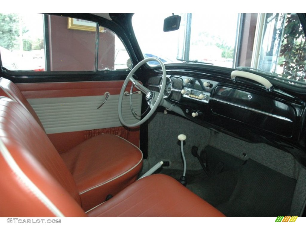Cognac/Cream Interior 1961 Volkswagen Beetle Coupe Photo #54097905