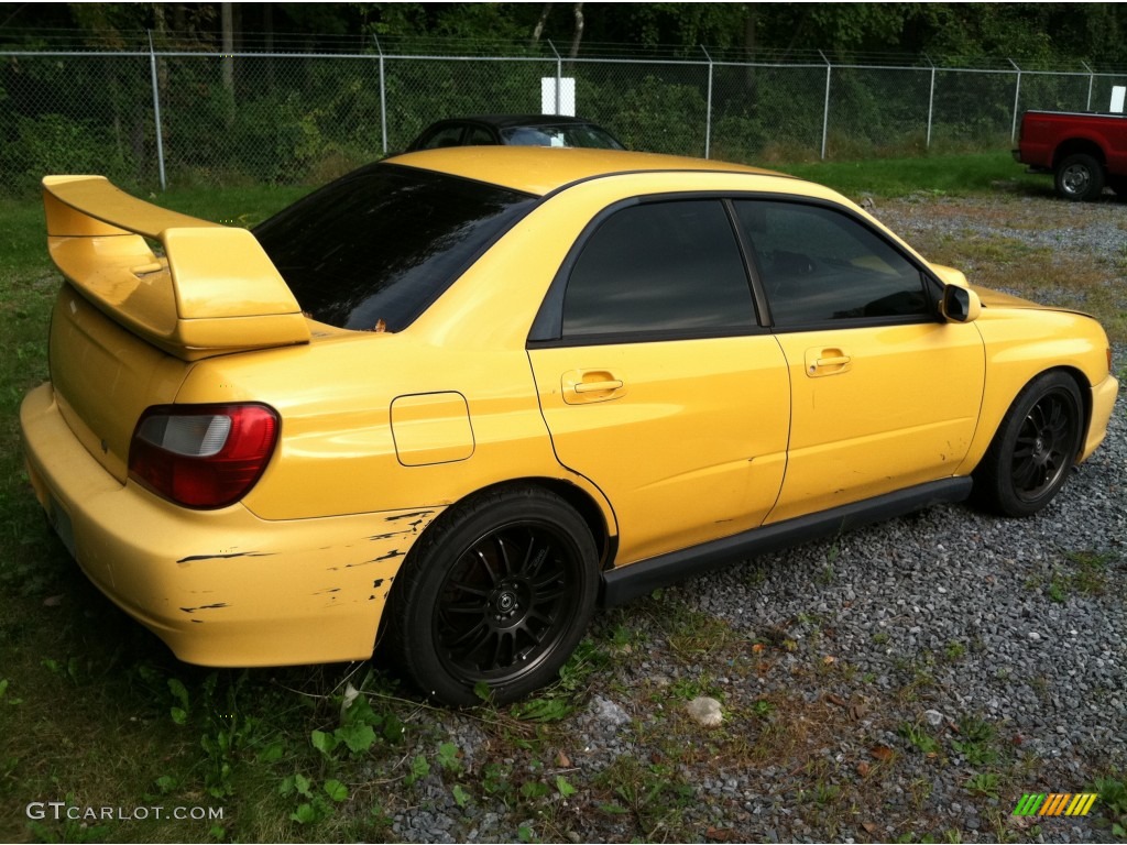 2003 Impreza WRX Sedan - Sonic Yellow / Black photo #4