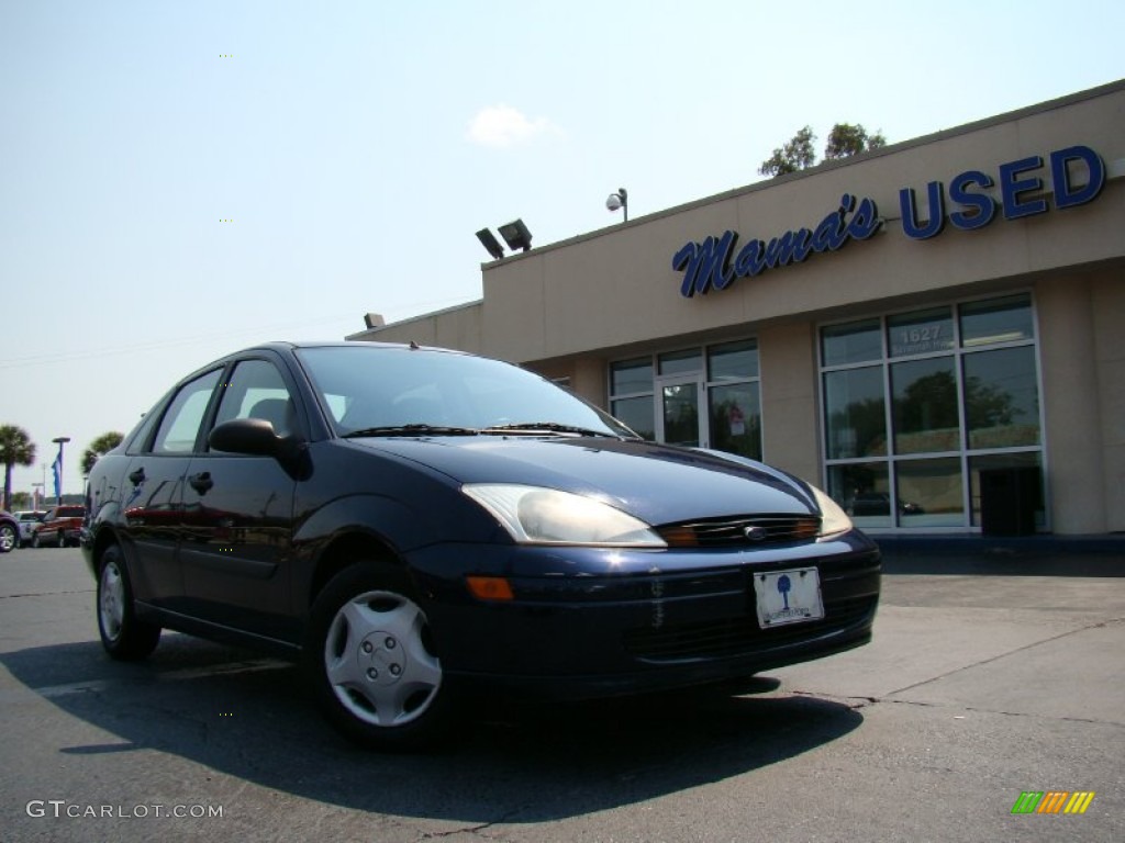 2001 Focus LX Sedan - Twilight Blue Metallic / Medium Graphite Grey photo #27