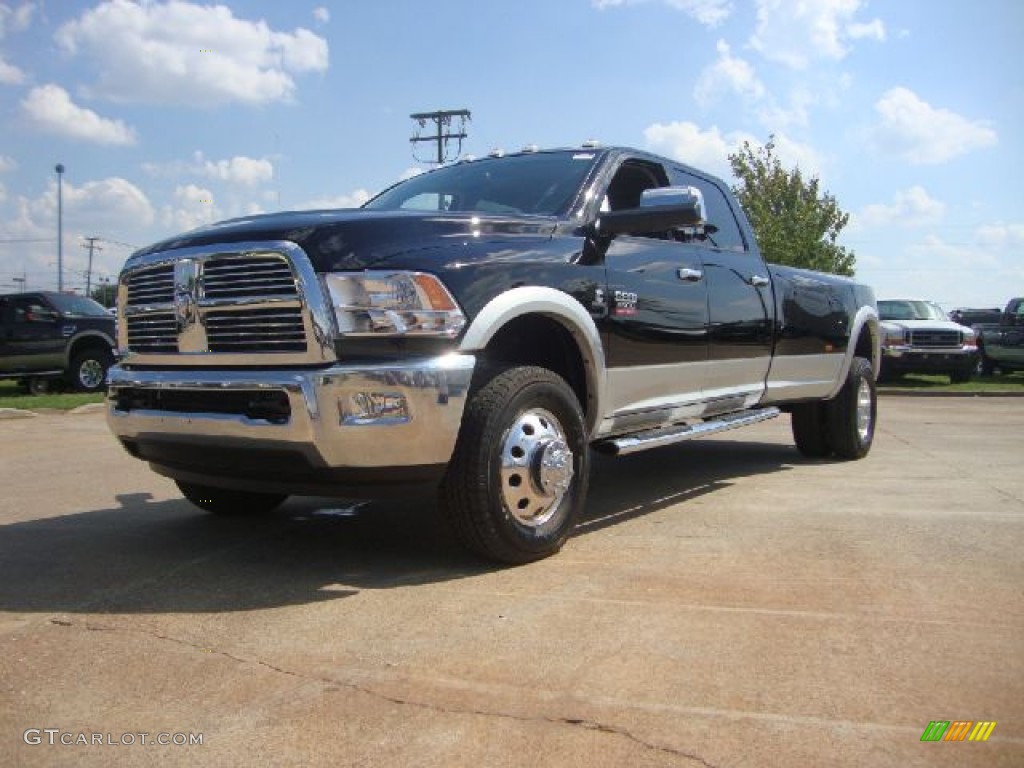 2012 Ram 3500 HD Laramie Crew Cab 4x4 Dually - Black / Dark Slate photo #1