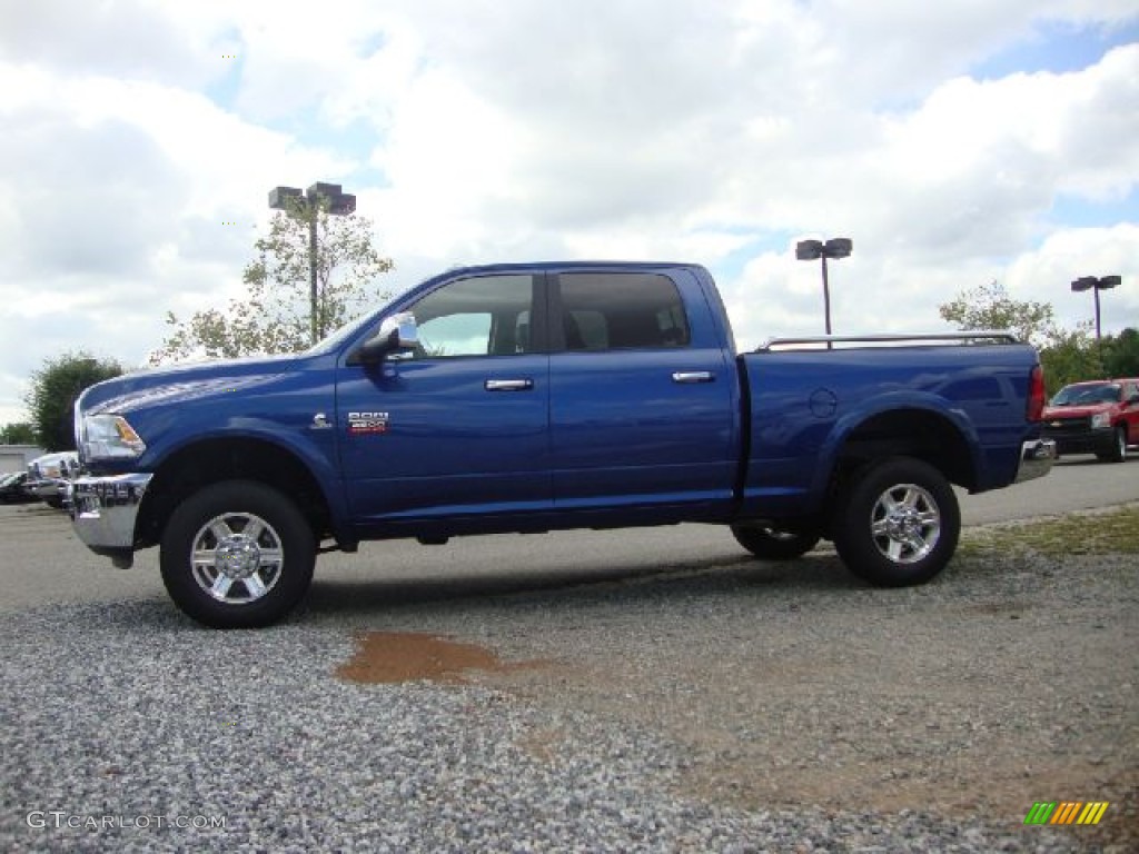 2011 Ram 2500 HD Laramie Longhorn Crew Cab 4x4 - Deep Water Blue Pearl / Dark Slate photo #2