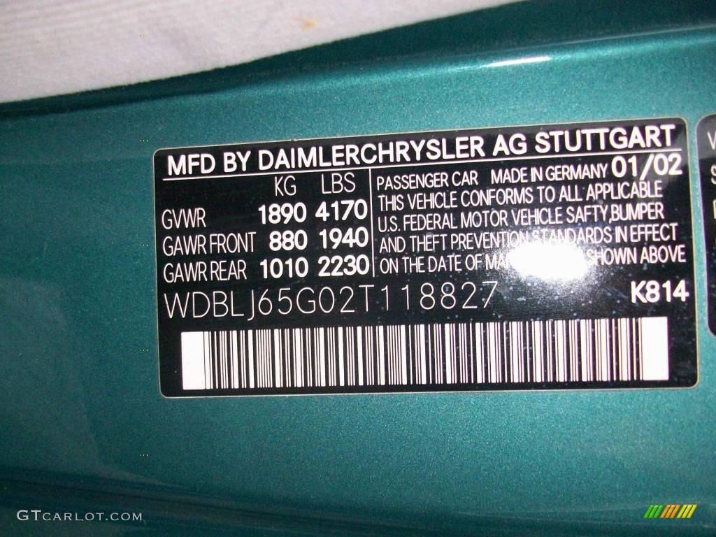 2002 CLK 320 Coupe - Mineral Green Metallic / Oyster photo #34