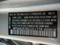 Info Tag of 2012 Panamera V6