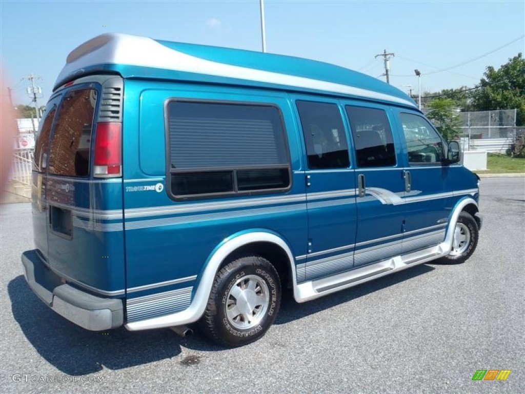 Medium Adriatic Blue Metallic 1997 Chevrolet Chevy Van G1500 Passenger Conversion Exterior Photo #54126615
