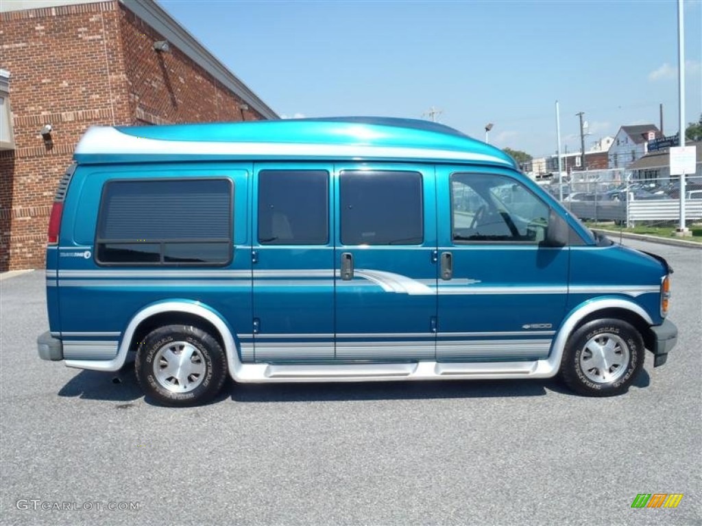 Medium Adriatic Blue Metallic 1997 Chevrolet Chevy Van G1500 Passenger Conversion Exterior Photo #54126696