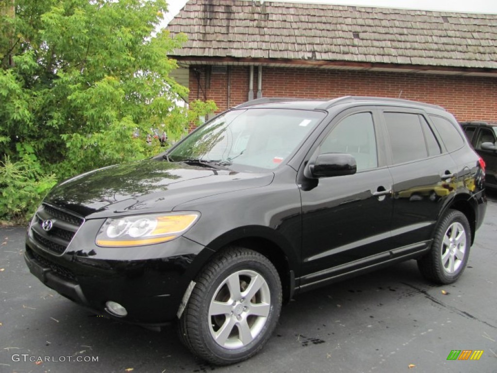 2008 Santa Fe Limited 4WD - Ebony Black / Gray photo #1