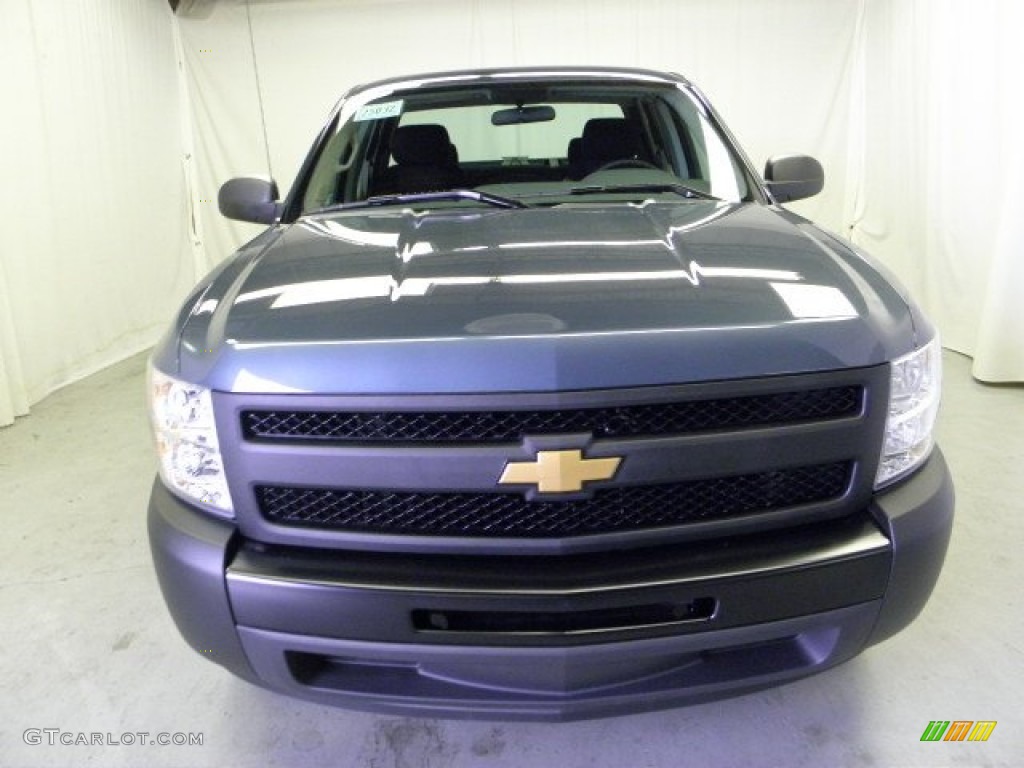 2012 Silverado 1500 Work Truck Extended Cab - Blue Granite Metallic / Dark Titanium photo #2