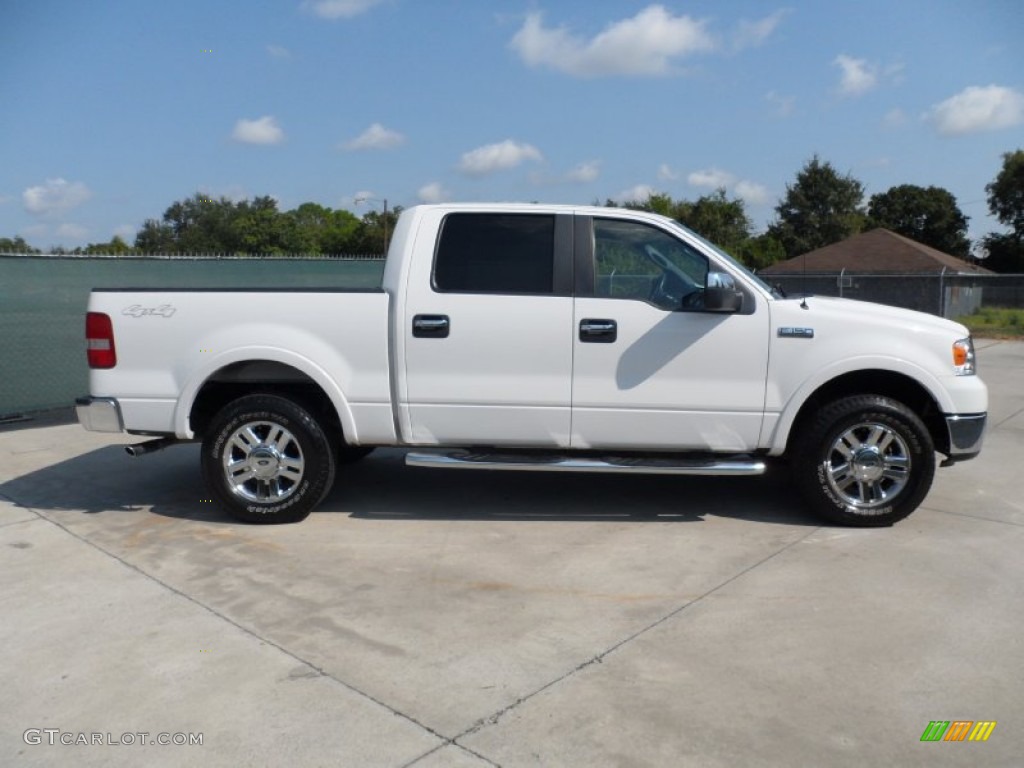 2007 F150 Lariat SuperCrew 4x4 - Oxford White / Black photo #2