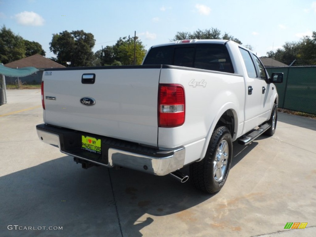 2007 F150 Lariat SuperCrew 4x4 - Oxford White / Black photo #3