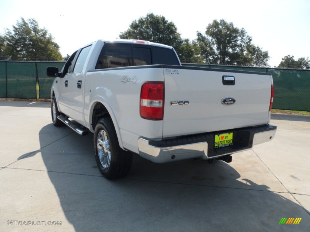 2007 F150 Lariat SuperCrew 4x4 - Oxford White / Black photo #5