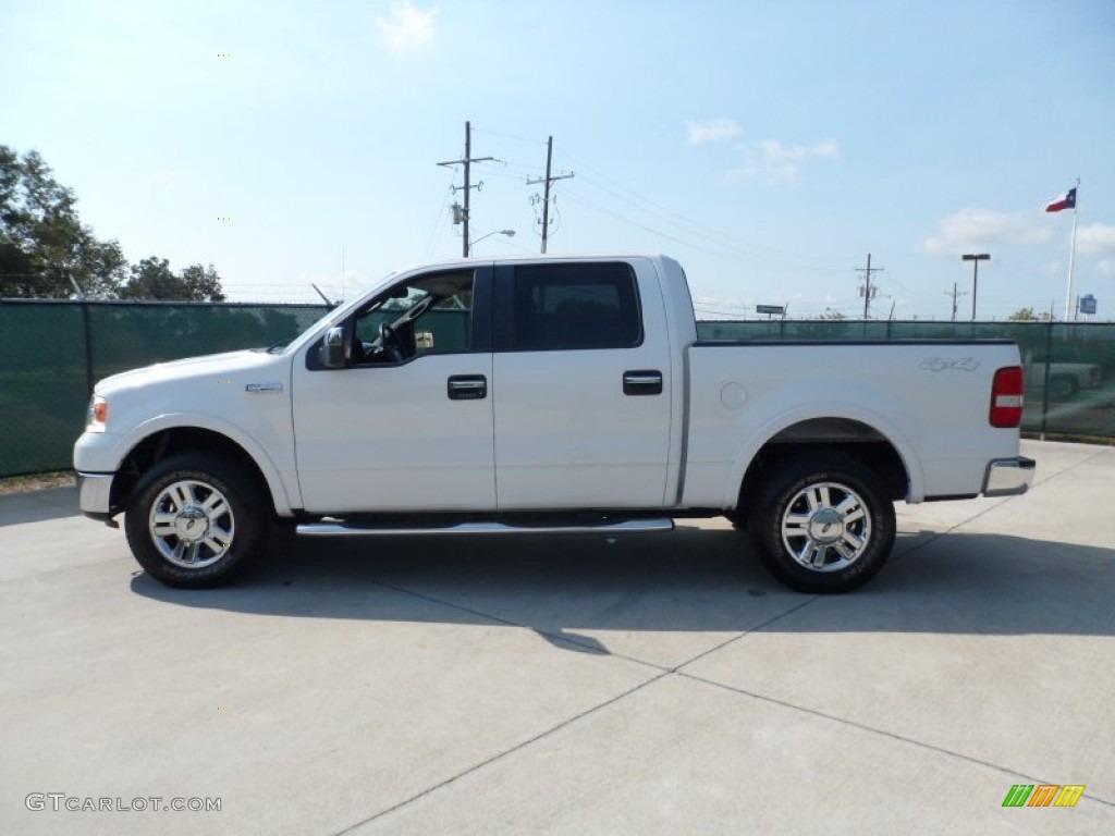 2007 F150 Lariat SuperCrew 4x4 - Oxford White / Black photo #6