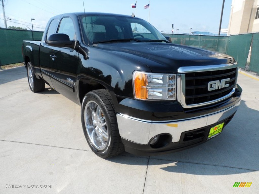 2008 Sierra 1500 SLE Extended Cab - Onyx Black / Ebony photo #1