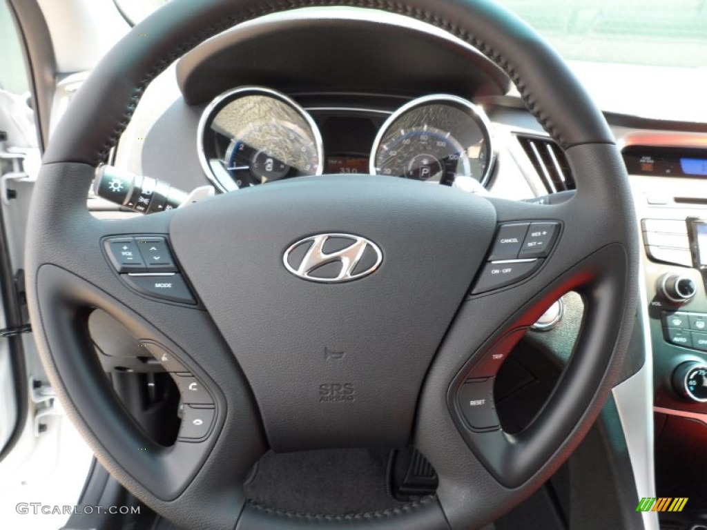 2012 Hyundai Sonata SE 2.0T Black Steering Wheel Photo #54147246