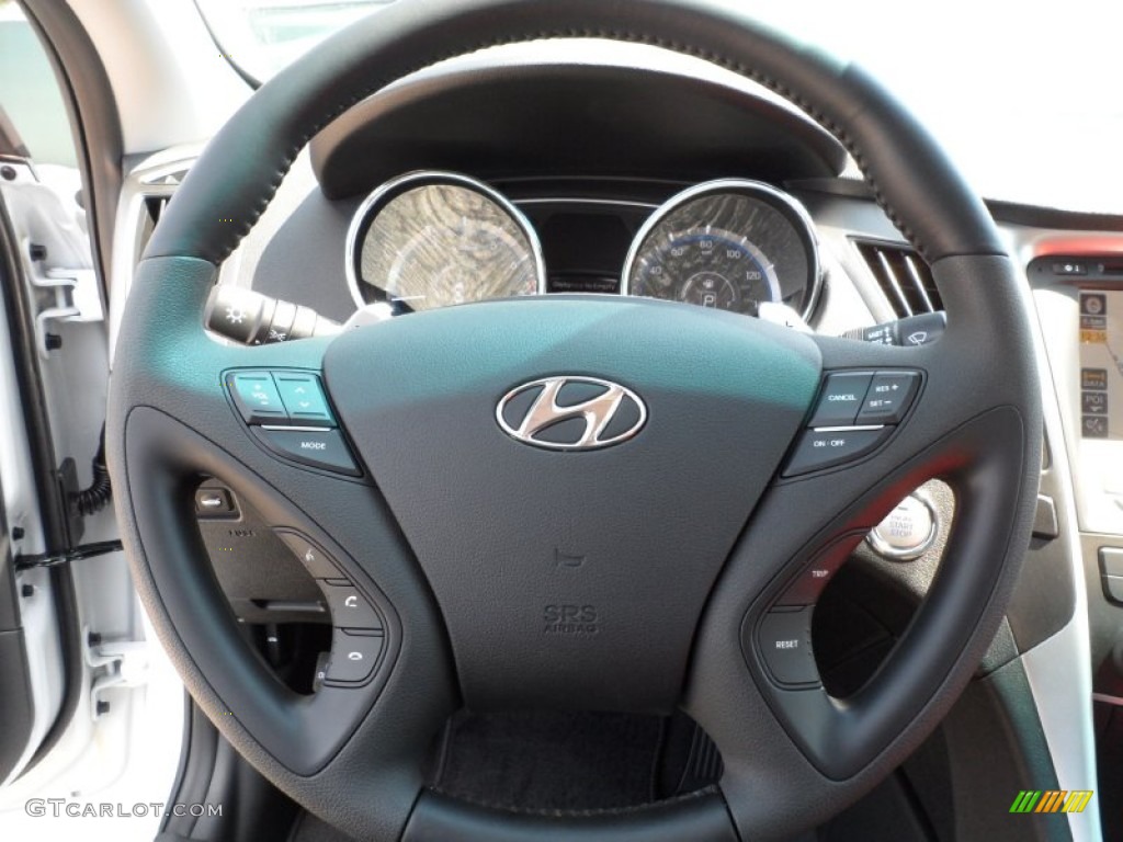 2012 Hyundai Sonata SE Black Steering Wheel Photo #54147562