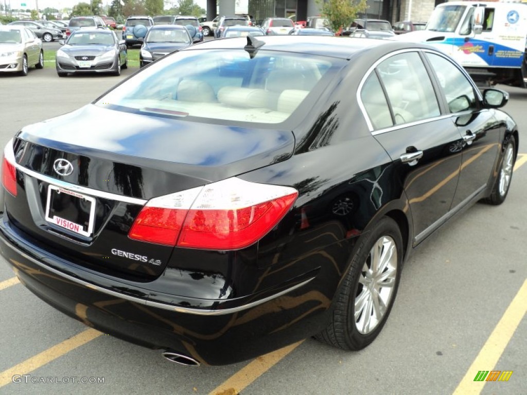 Black Noir Pearl 2010 Hyundai Genesis 4.6 Sedan Exterior Photo #54147627