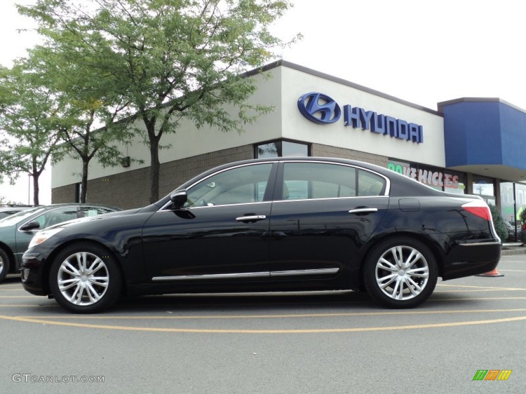 Black Noir Pearl 2010 Hyundai Genesis 4.6 Sedan Exterior Photo #54147663