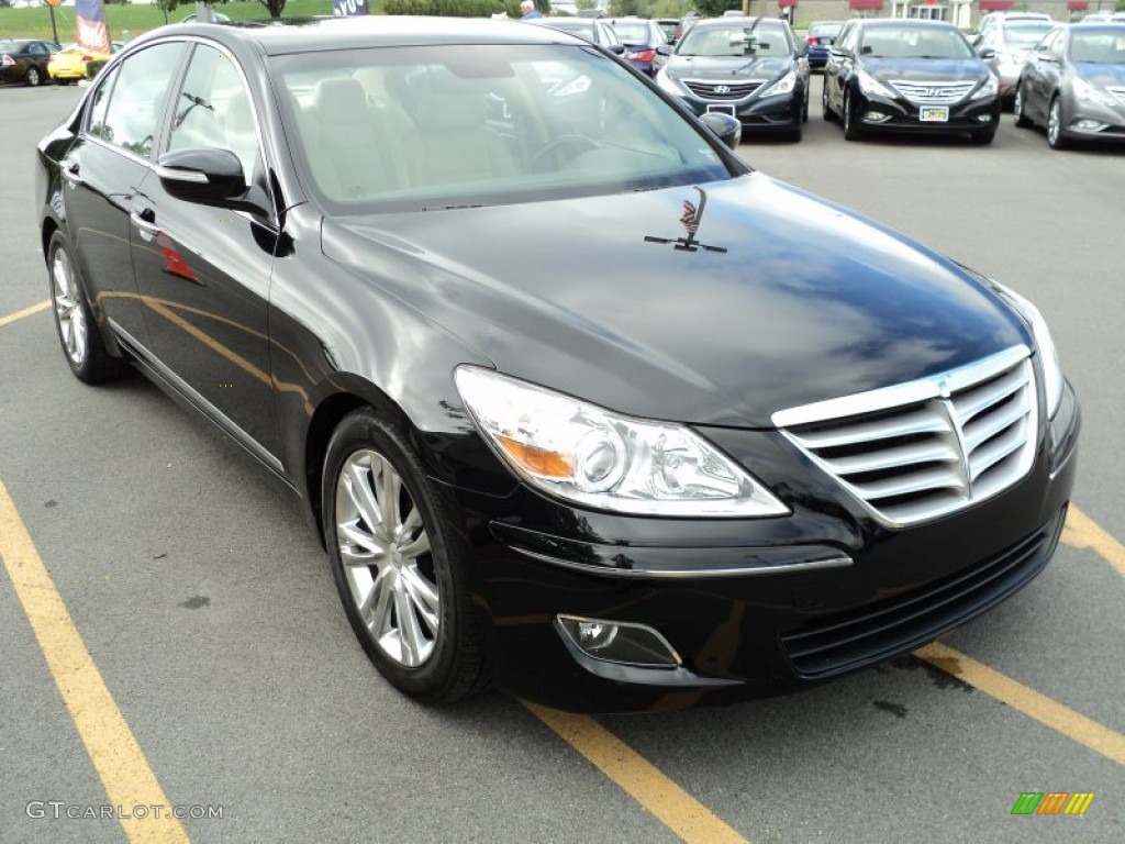 Black Noir Pearl 2010 Hyundai Genesis 4.6 Sedan Exterior Photo #54147711