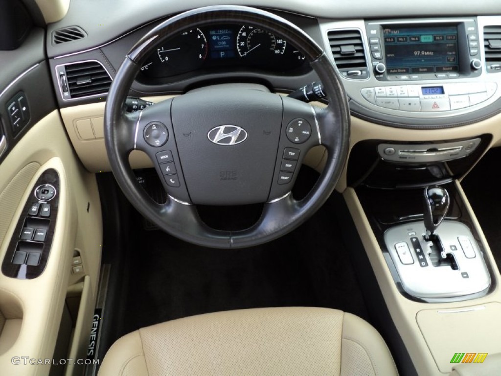 2010 Hyundai Genesis 4.6 Sedan Cashmere Steering Wheel Photo #54147831