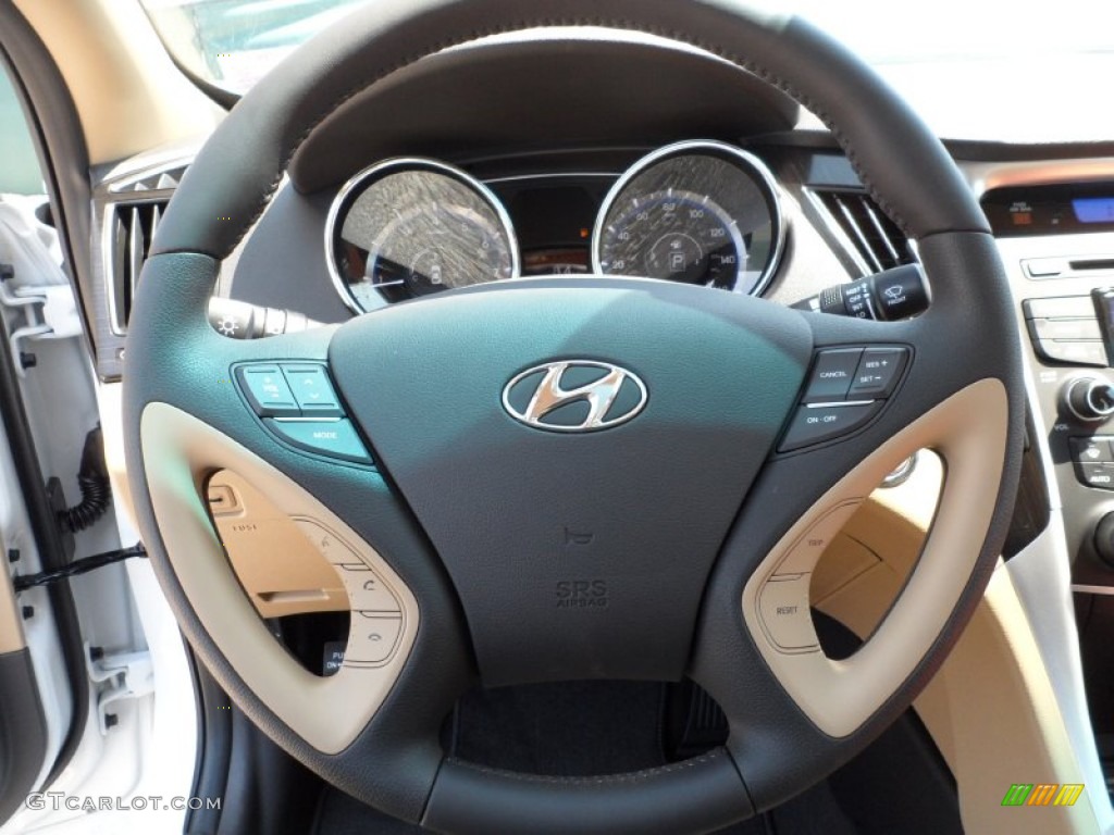 2012 Hyundai Sonata Limited Camel Steering Wheel Photo #54147882